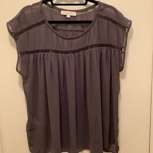 Loft XL Cap Sleeve Sheer Blouse